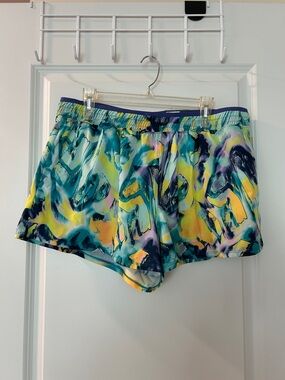 tek gear Women's Abstract Athletic Shorts - Teal, Yellow & Purple